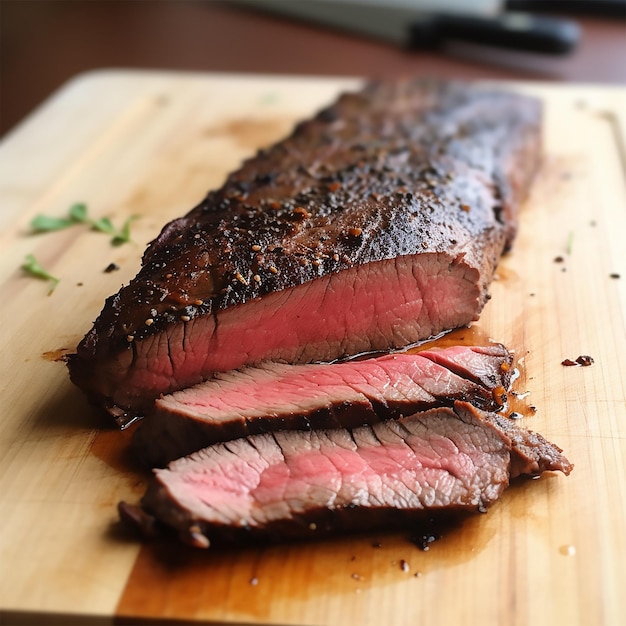 Foto delicioso filete de carne a la parrilla