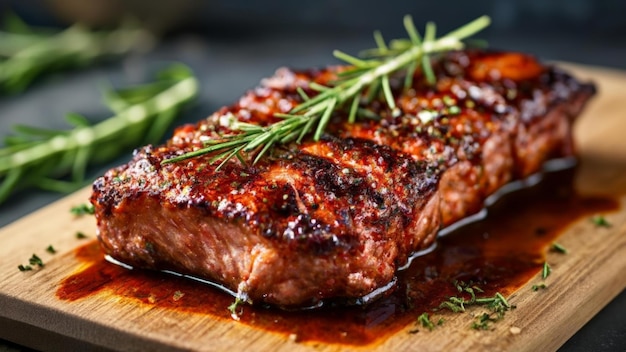 Un delicioso filete a la parrilla listo para ser saboreado