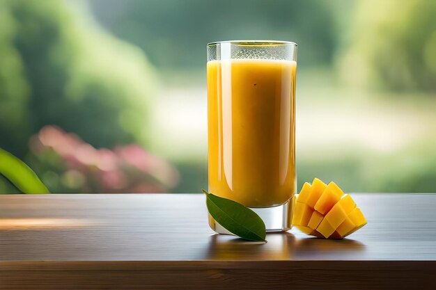 Delicioso y fresco jugo de mango.