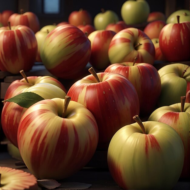 Foto el delicioso fruto de la manzana