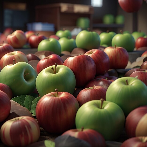 Foto el delicioso fruto de la manzana