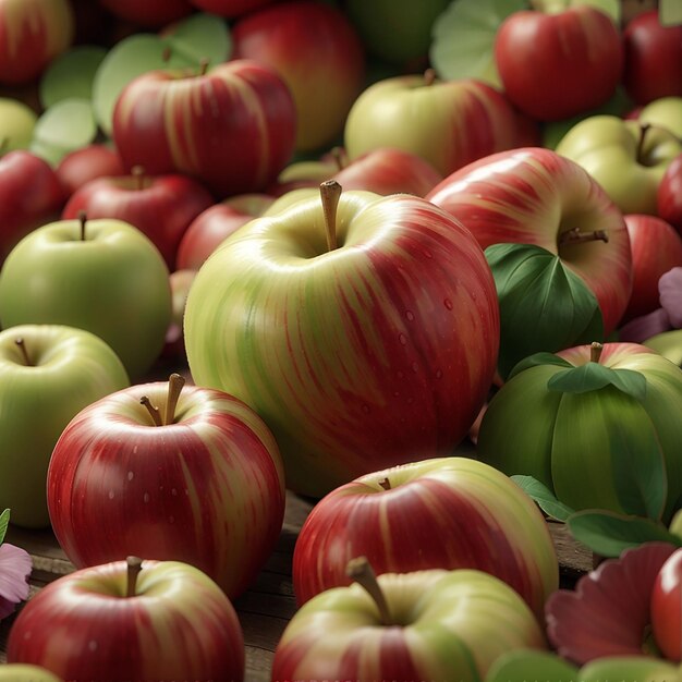 Foto el delicioso fruto de la manzana