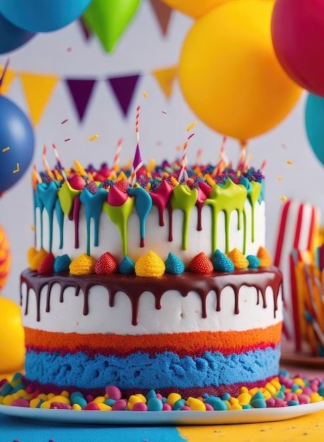 Delicioso fundo de bolo de aniversário