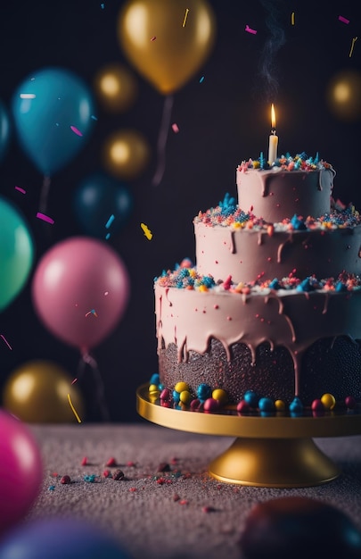 Delicioso fundo de bolo de aniversário