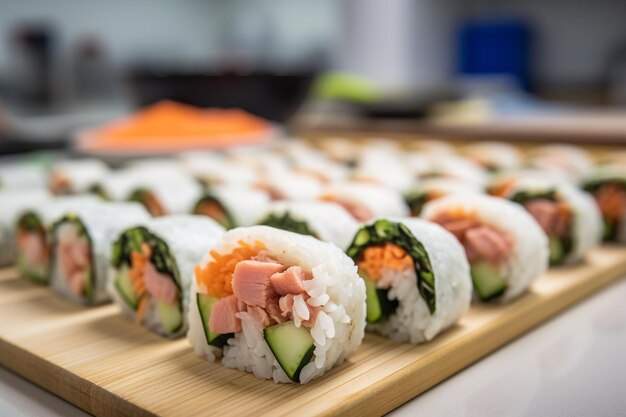 Foto el delicioso gimbap tradicional