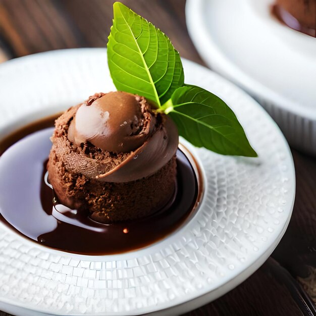 Delicioso helado de chocolate bodegón