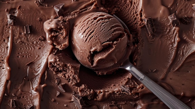 Un delicioso helado de chocolate