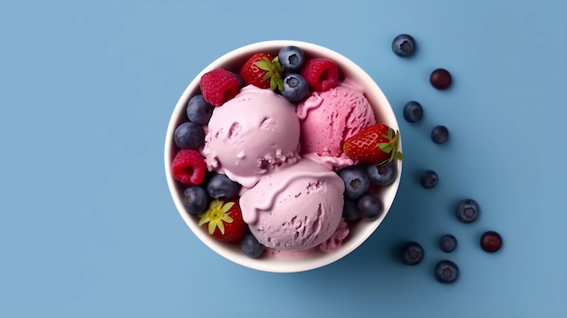 delicioso helado de frutas