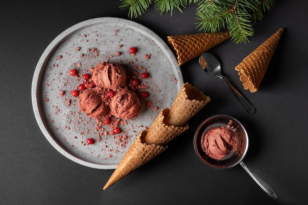 Foto delicioso helado en invierno