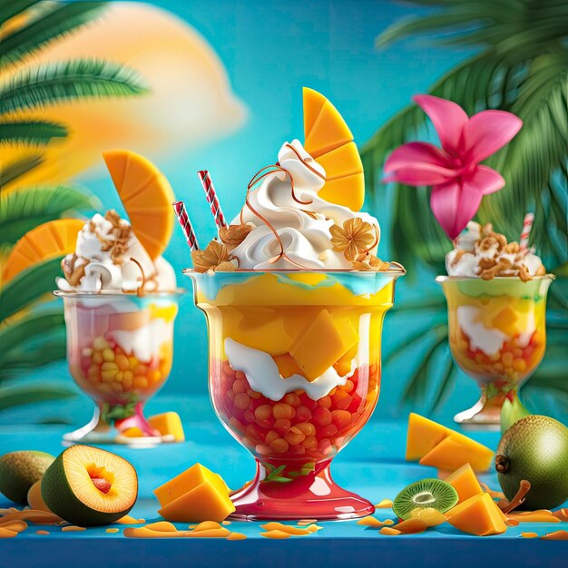 Delicioso helado de mango