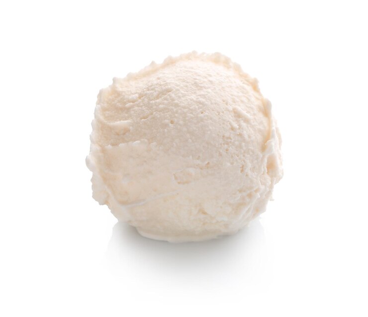 Foto delicioso helado de vainilla sobre un fondo blanco