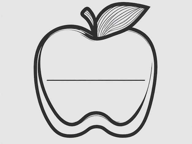 Foto delicioso ícono de arte lineal de manzana para aplicaciones y sitios web