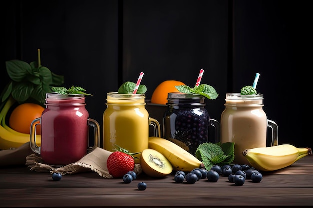 Delicioso jugo de fruta imagen generada por tecnología AI