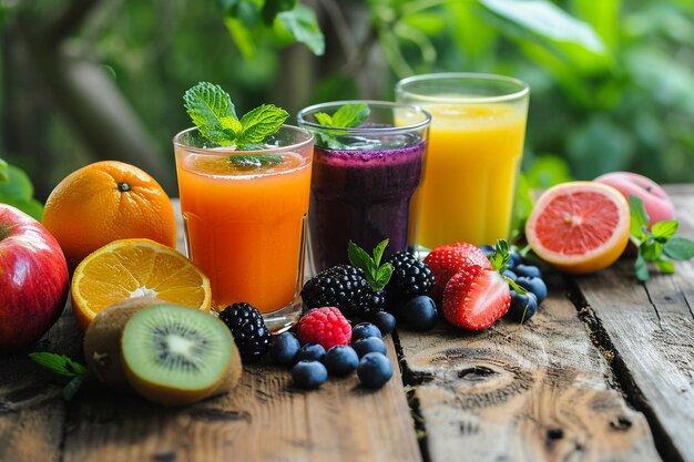 Delicioso jugo hecho con varias frutas