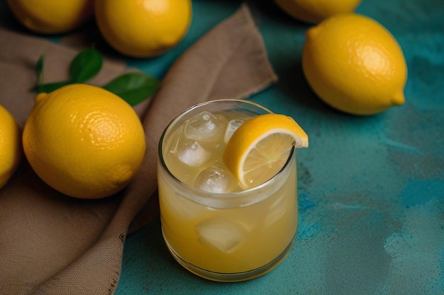 El delicioso jugo de limonada desde arriba