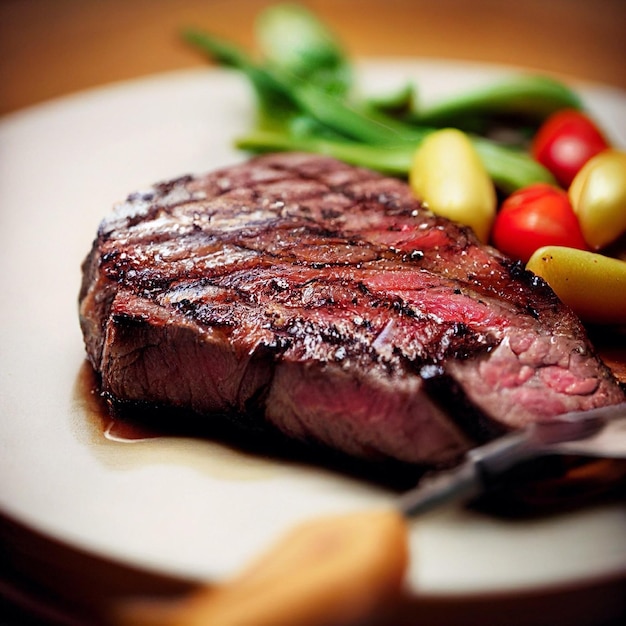 Delicioso y jugoso filete de ternera a la parrilla