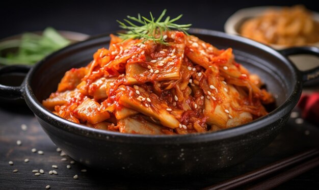 El delicioso kimchi es comida coreana.