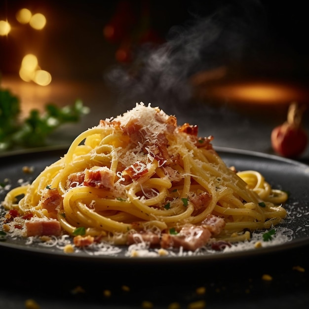 delicioso macarrão espaguete e tomate comida italiana