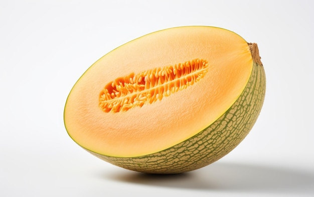 Delicioso melão Cantaloupe em fundo branco ou PNG transparente