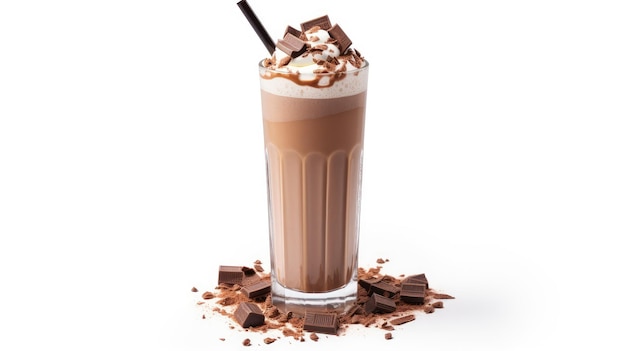 delicioso milk-shake de chocolate isolado