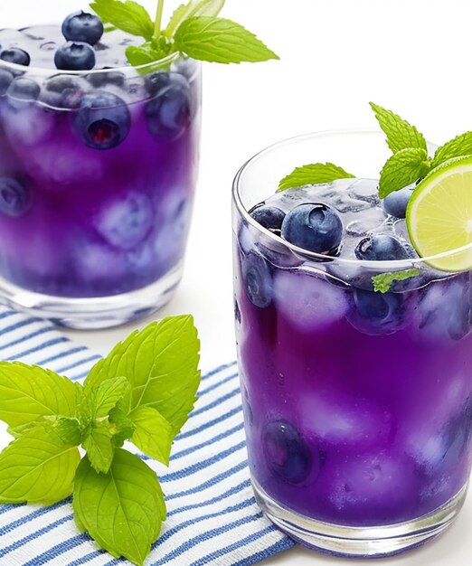 Foto un delicioso mojito de arándanos