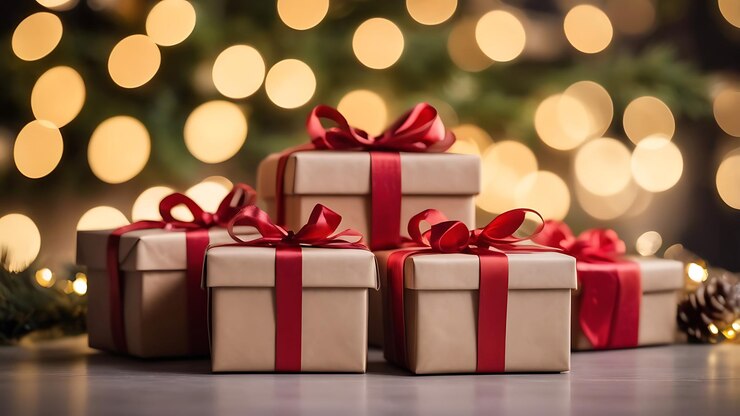 Un delicioso montón de regalos listos para los aniversarios de Navidad y Año Nuevo