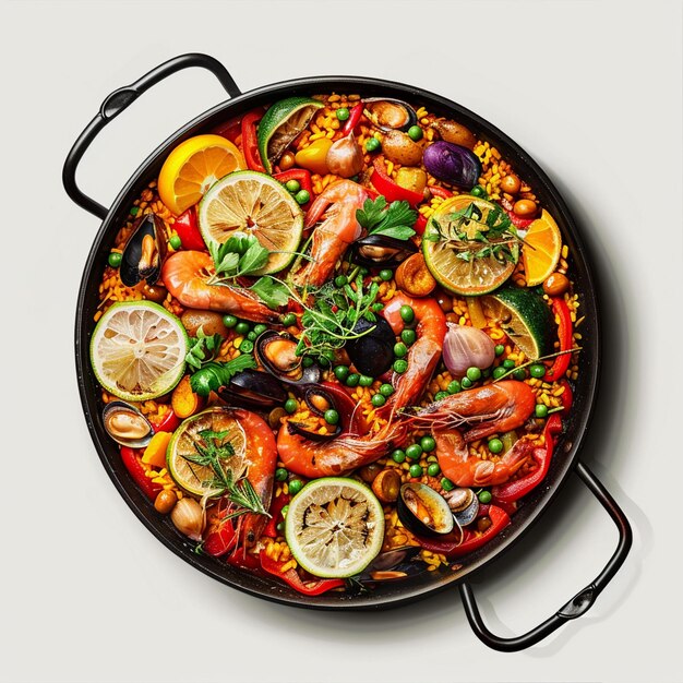 Foto delicioso pan de paella español concepto culinario de cocina