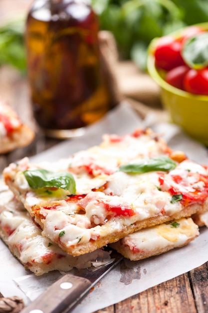 Delicioso pan típico de focaccia del sur de italia