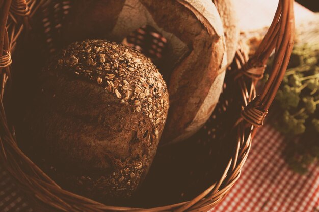 Delicioso pão assado estético natural