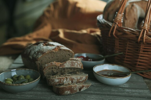 delicioso pão assado estético natural