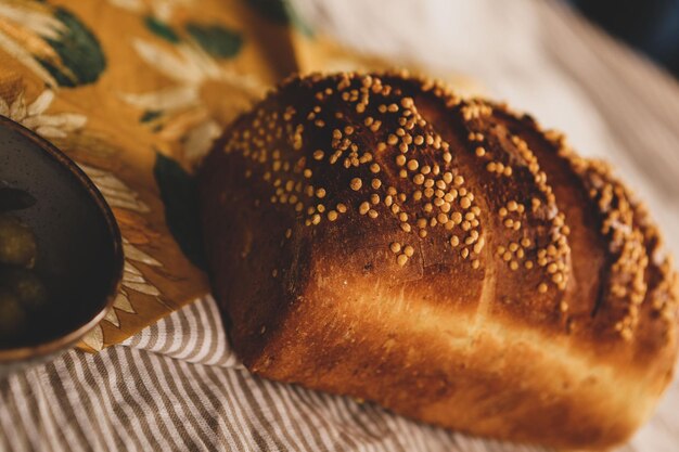 delicioso pão assado estético natural