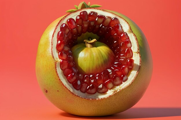 Foto delicioso papel de parede de frutas de romã ilustração de fundo frutas de cozinha chinesa