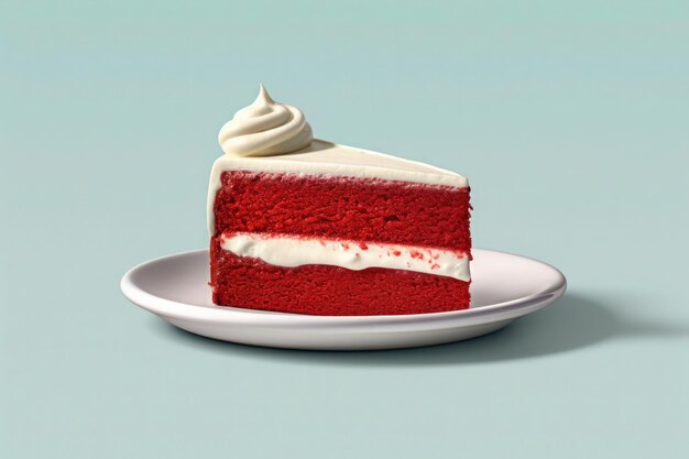 Foto un delicioso pastel casero de terciopelo rojo sobre un fondo gris