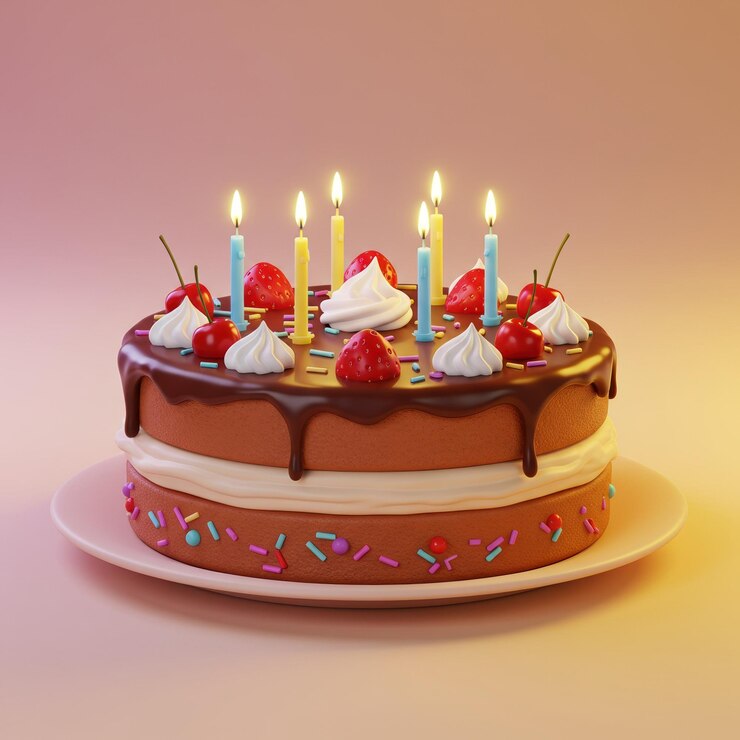 Delicioso pastel de cumpleaños