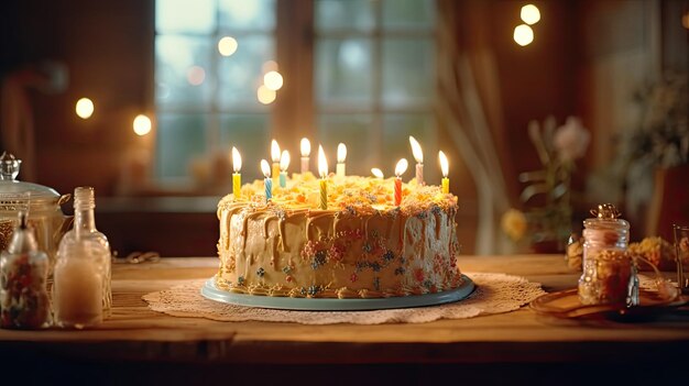 Un delicioso pastel de cumpleaños.