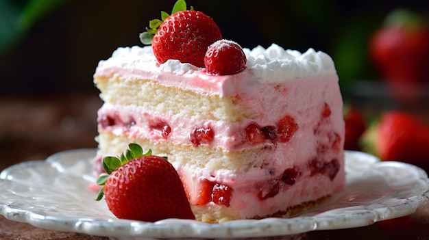 Un delicioso pastel de fresas