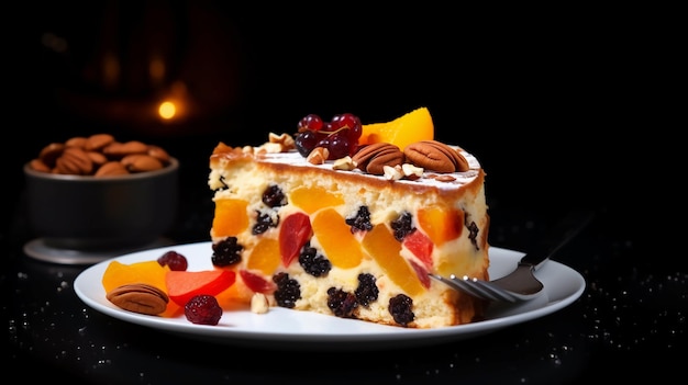 Delicioso pastel de frutas cremoso