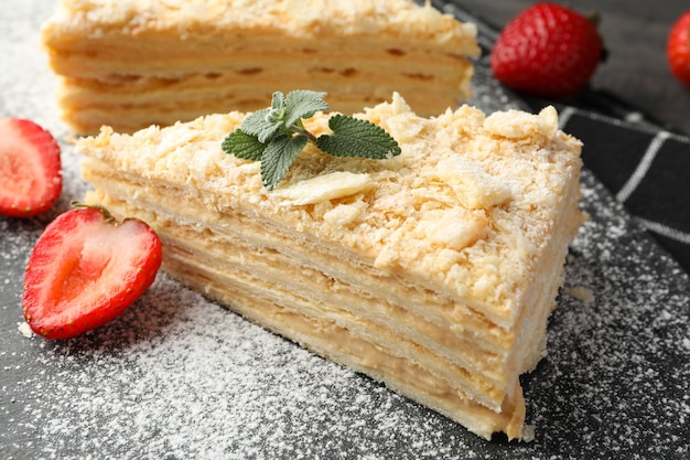 Delicioso pastel de Napoleón casero