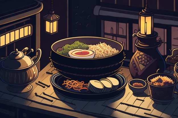 un delicioso plato caliente de ramen