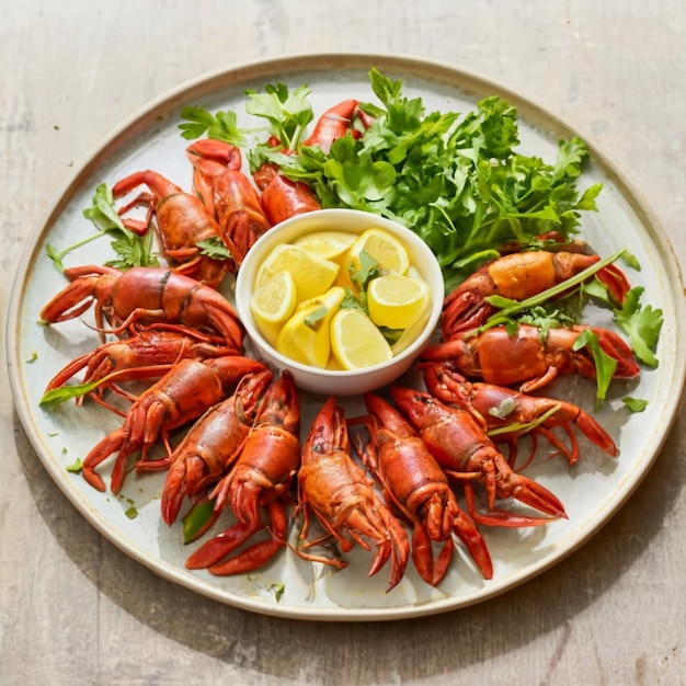 Un delicioso plato de cangrejos preparados un banquete culinario de mariscos