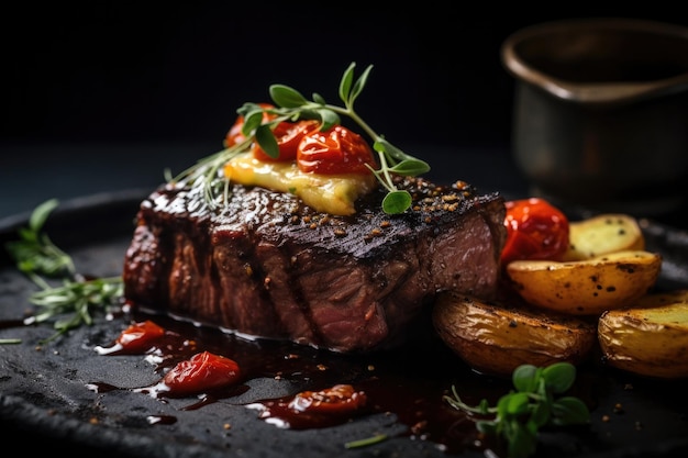 Foto delicioso plato de comida bonito concepto culinario