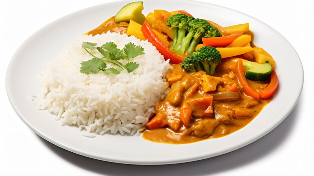 Un delicioso plato de curry de hortalizas indias Korma