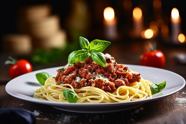 Un delicioso plato de pasta de espagueti italiana