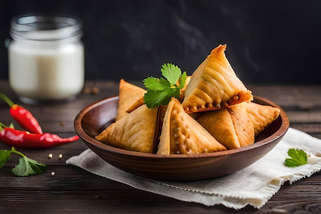 Delicioso plato de samosa 4k