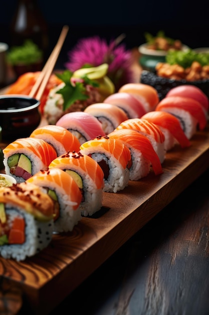 delicioso plato de sushi