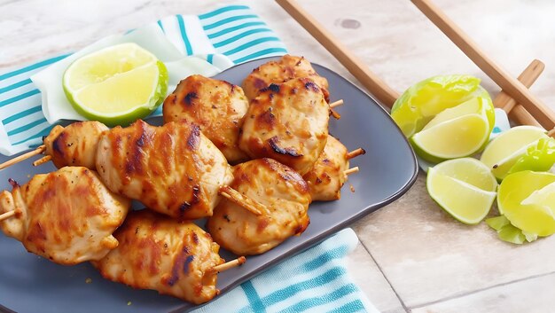 El delicioso pollo Shashlik Ai generado