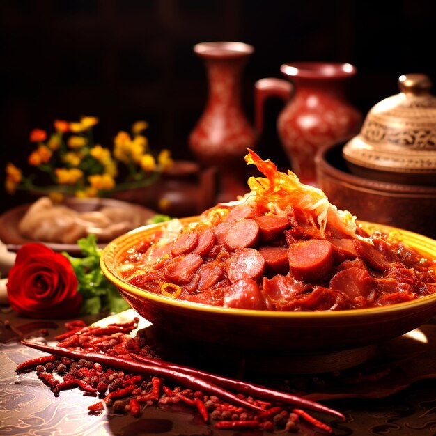 Delicioso prato de carne curada Lawei para o Ano Novo Chinês