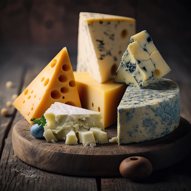 Foto delicioso prato de queijo gourmet generativo ai