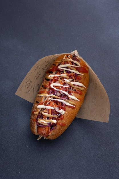 Un delicioso primer plano de hot dog