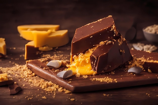 Delicioso queso con chocolate, verdadera delicia en cada bocado